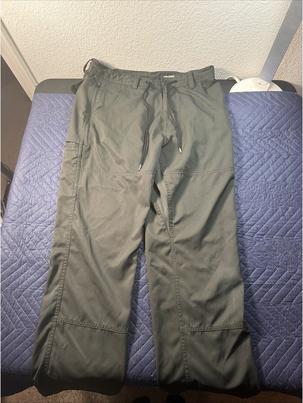 Volcom Men’s 32 Utility Pants Olive Gray Stretch Outdoor Skate With String